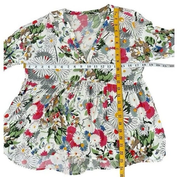 ZARA Floral Peplum Blouse | Boho Garden Vibes Size S - Picture 8 of 8